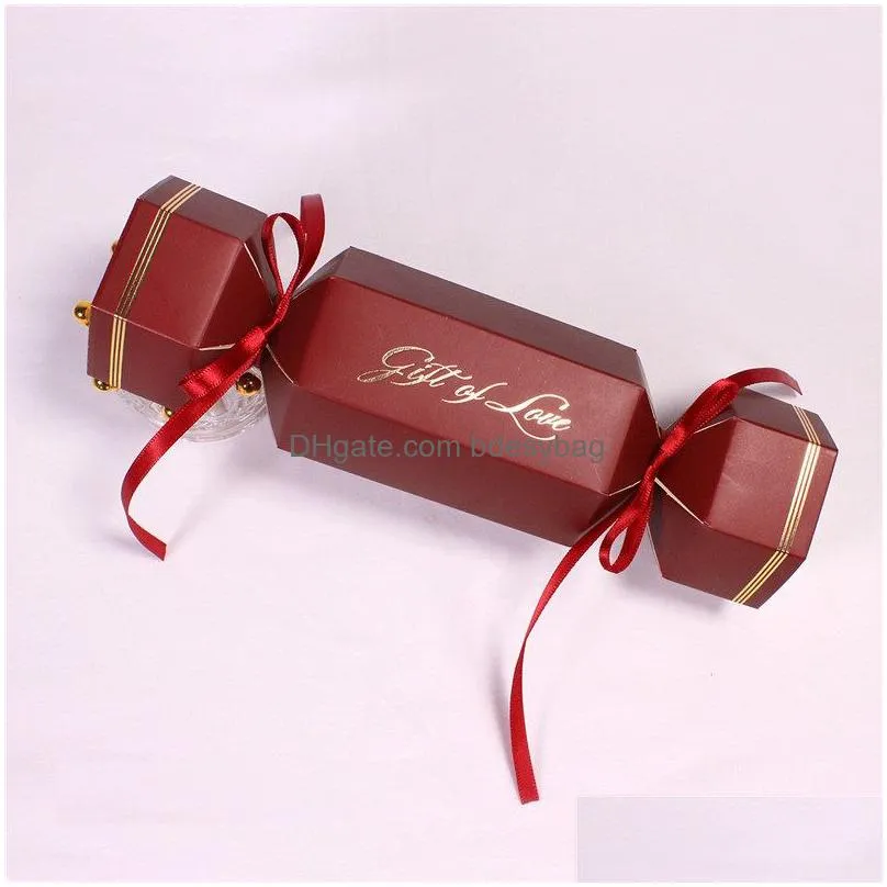 candy shaped box wedding baby shower candy favors box wedding favor box red pink wine color candy boxes with ribbon