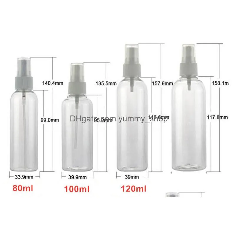 transparent empty spray bottles 50ml plastic mini refillable container empty cosmetic disinfectant alcohol containers 