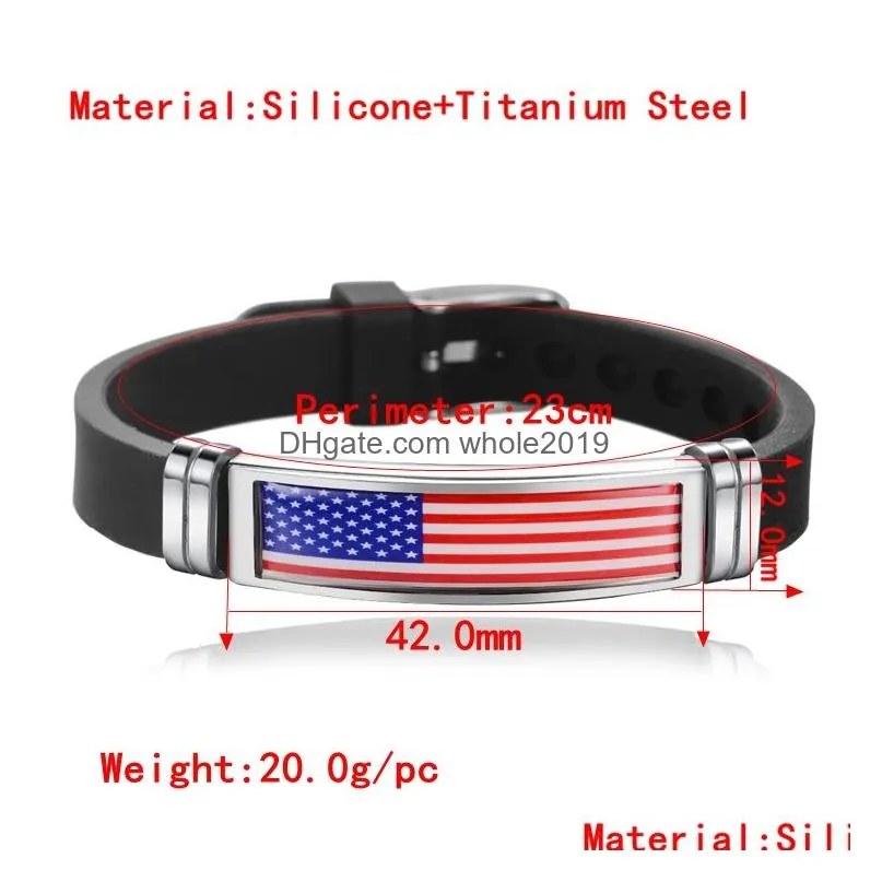 national flag bracelets spain germany england australia brazil silicone bracelet wristband men bracelets fitness sporty jewelry