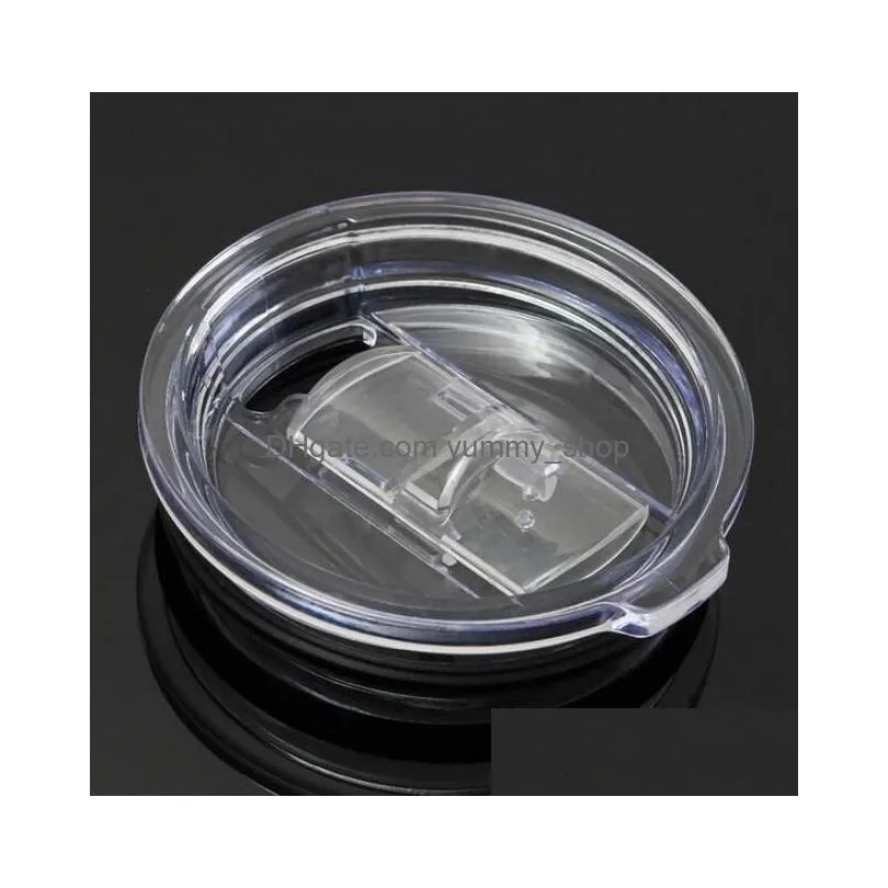 500pcs transparent plastic cups lid drinkware lid sliding switch cover for 20 30 oz cars beer mugs splash spill proof