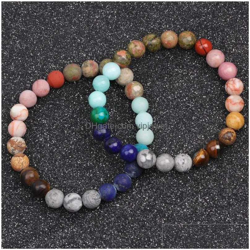 12 zodiac lucky natural stone bracelet bohemian 7 chakra bracelets for women yoga jewelry12 zodiac lucky natural stone bracelet handmade