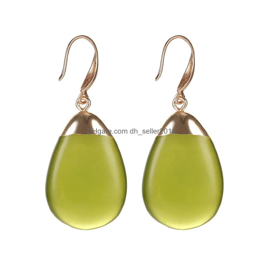 new arrival green pink resin dangle earring for women girls high quality copper hook earring christmas jewelry gift