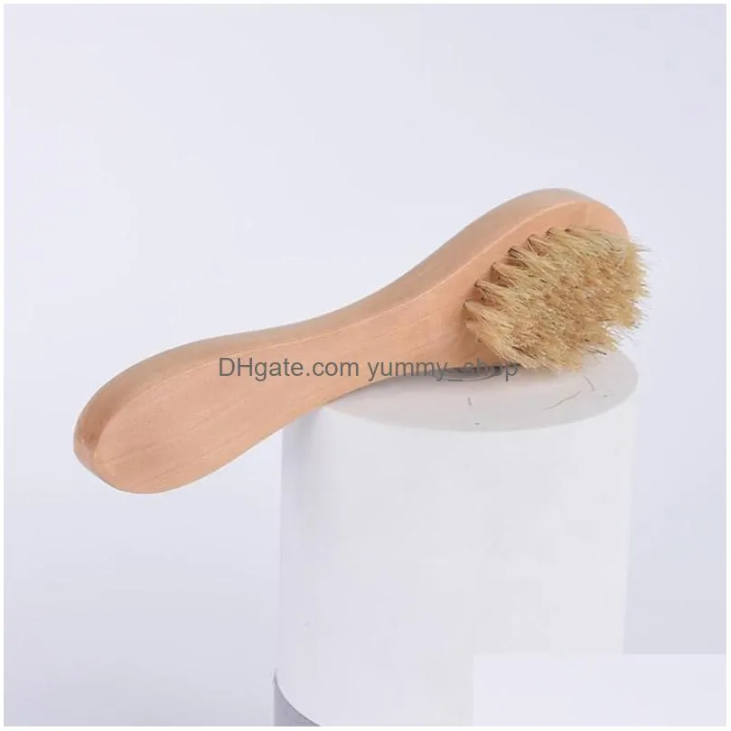 face cleansing brush for facial exfoliation natural bristles exfoliating face brushes dry brushing with wooden handle
