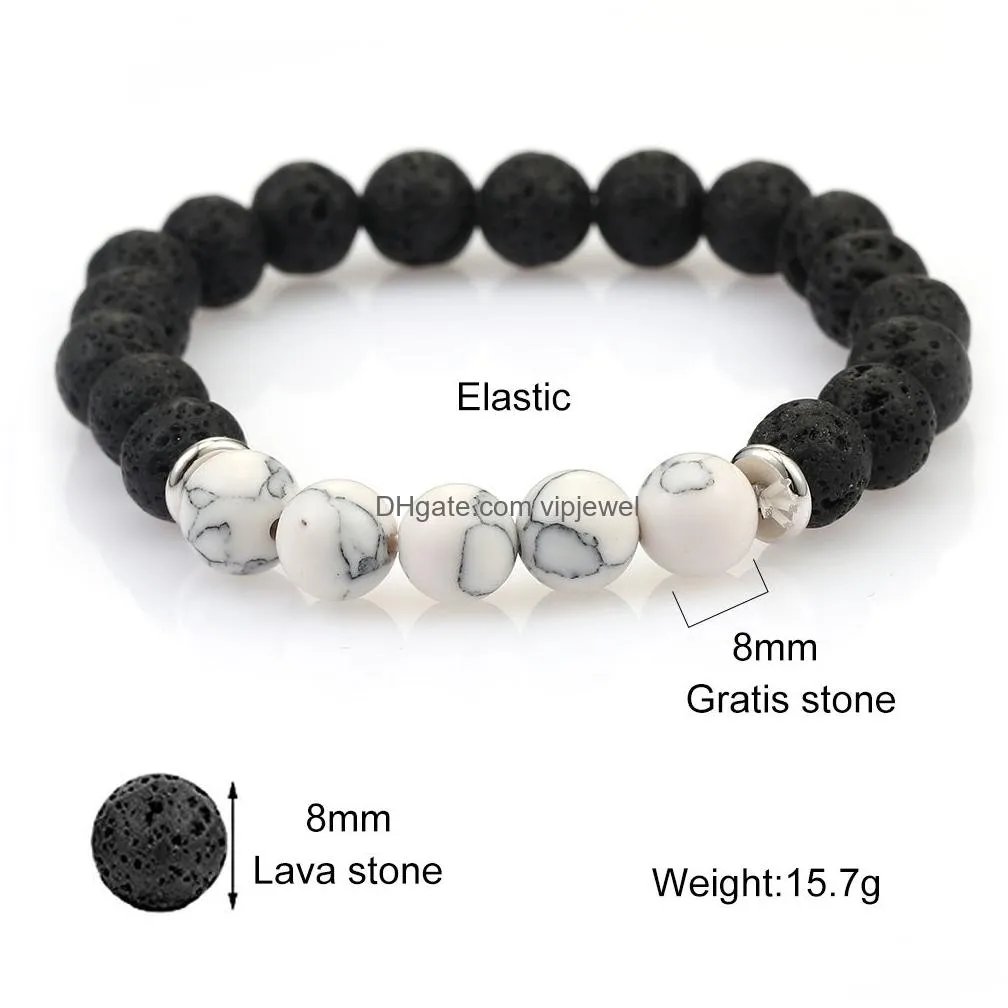 8mm lava tiger eye stone beads charm bracelet for women men fashion natural phoenix gratis stone abjustable elastic energy bracelet