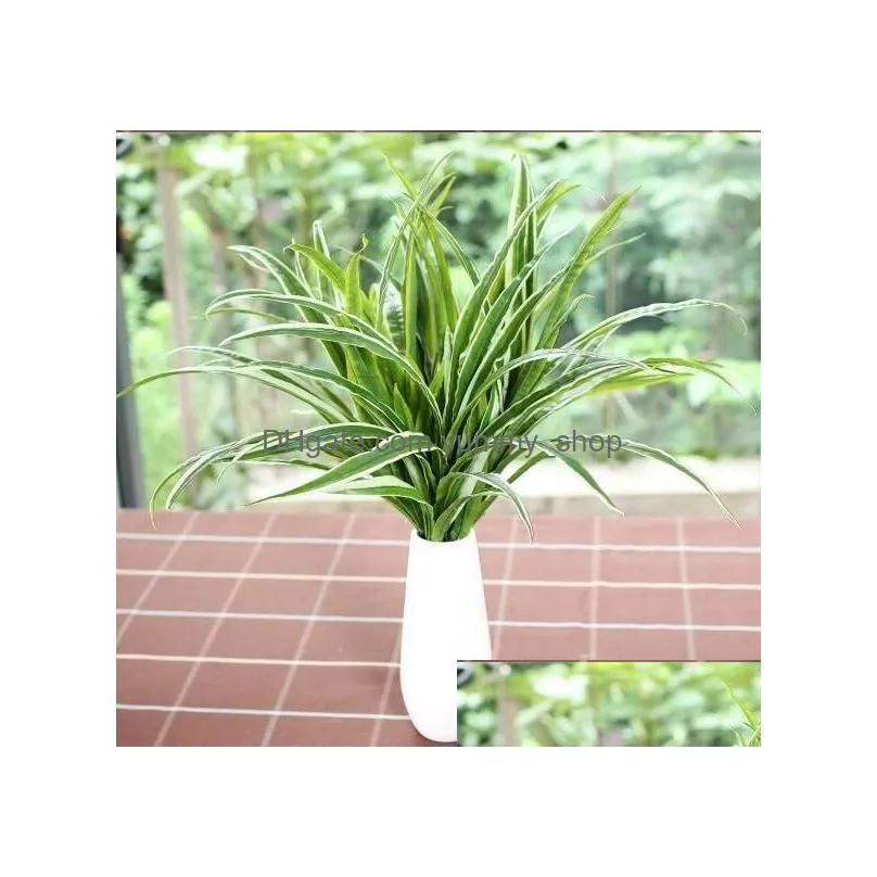 100pcs artificial fake plastic green leaves grass plant home house wedding festival decoration gift f225
