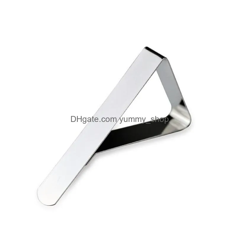 stainless steel tablecloth cover clips triangle table cloth holder wedding prom tablecloth clamps practical party tools 