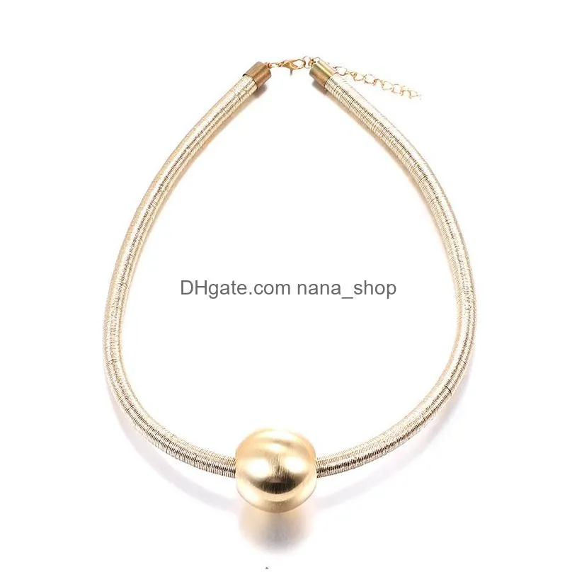 2019 new fashion gold silver beads pendant choker necklace for women punk ccb material hypoallergenic choker trendy jewelry gift