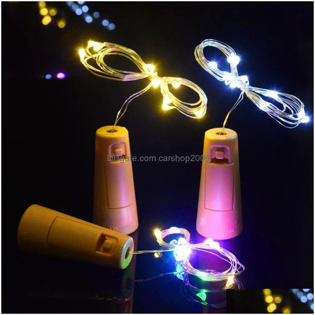  2m 20led lamp cork shaped bottle stopper light glass wine led copper wire string lights for party wedding christmas decoration