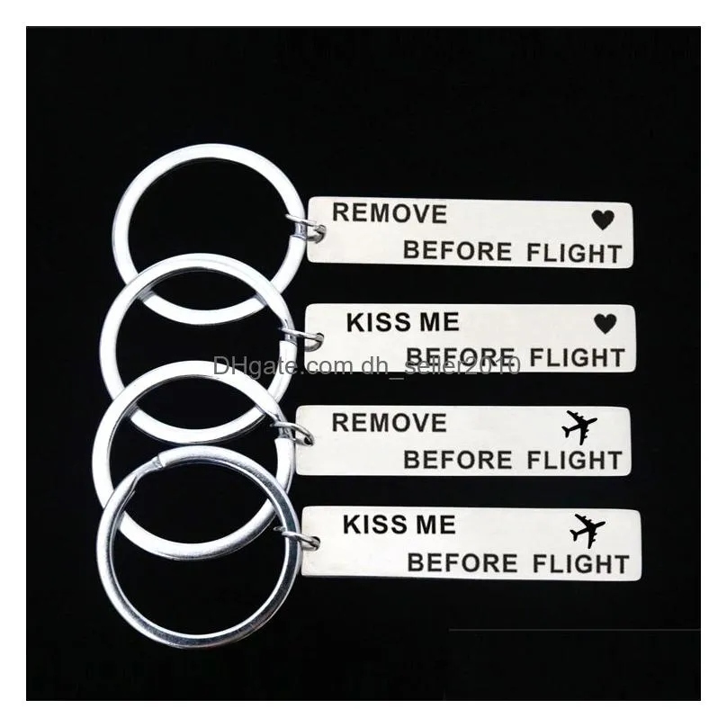Key Rings Creative Remove Before Flight Keychain Airlines Airport Kiss ...