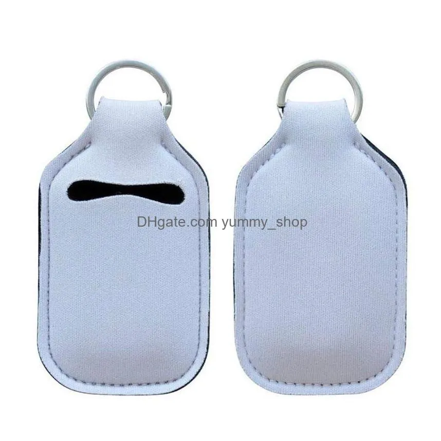 30ml sublimation blank neoprene perfume bottle holder blank hand sanitizer bottle set white perfume bottle holder keychain gift