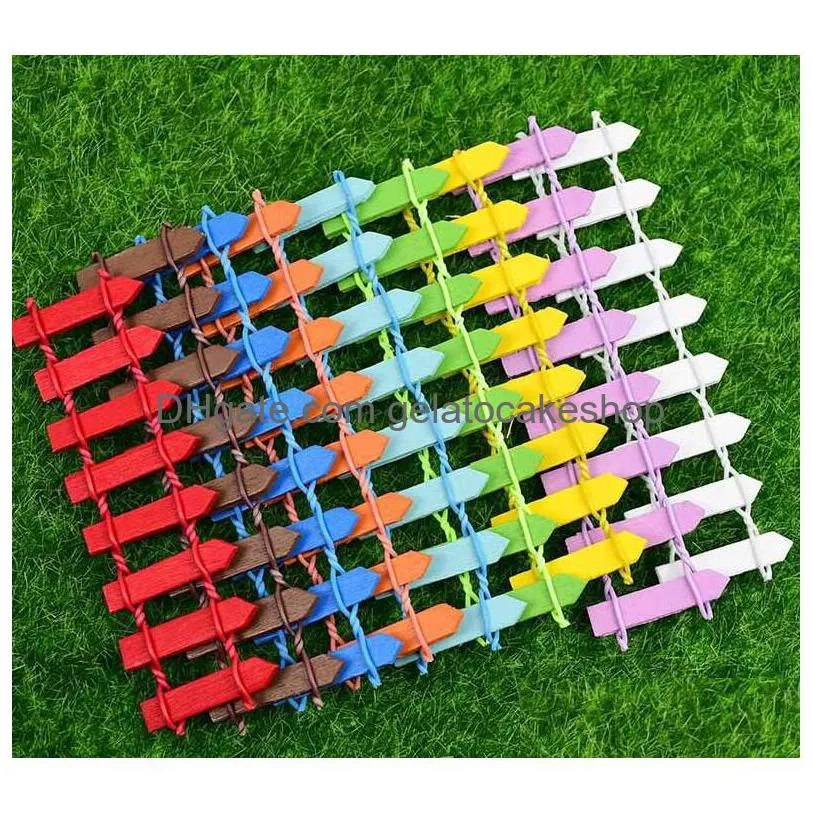 handmade mini fence barrier wooden craft miniature fairy garden branch palings showcase