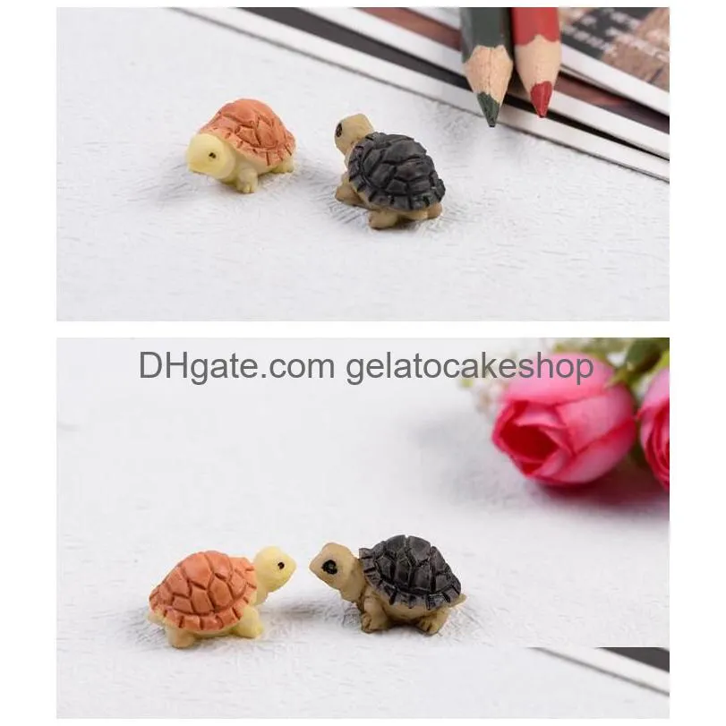 garden supplies turtle miniature mini animal tortoise resin artificial craft bonsai decoration 2cm 2 colors