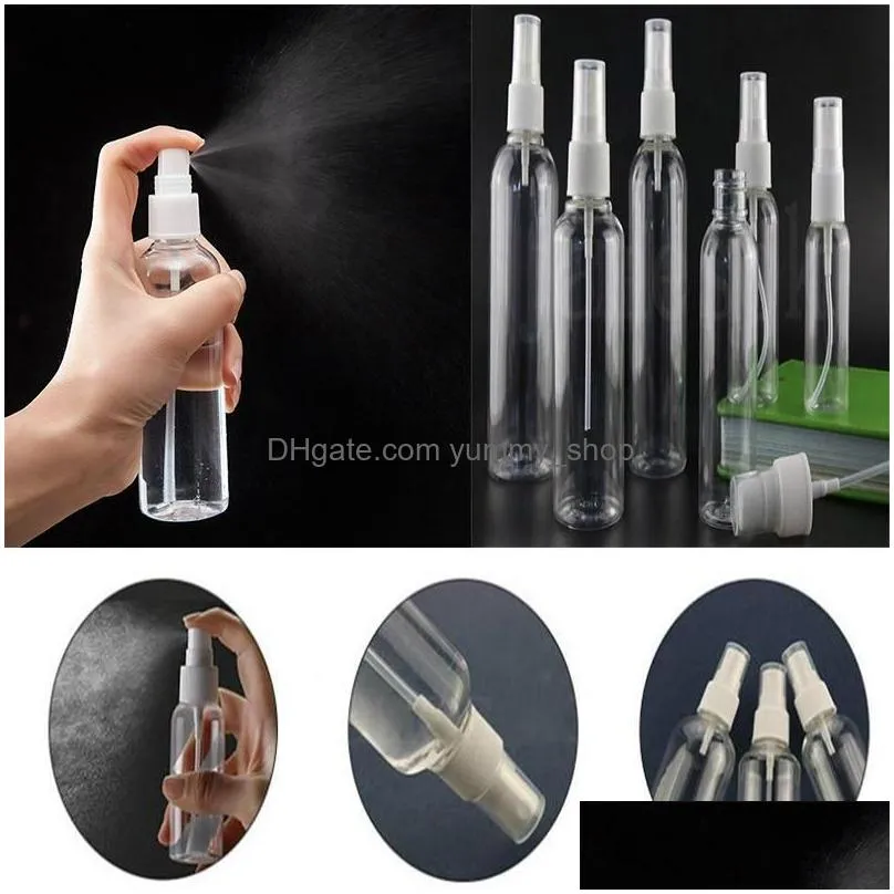 transparent empty spray bottles 80ml plastic mini refillable container empty cosmetic disinfectant alcohol containers 
