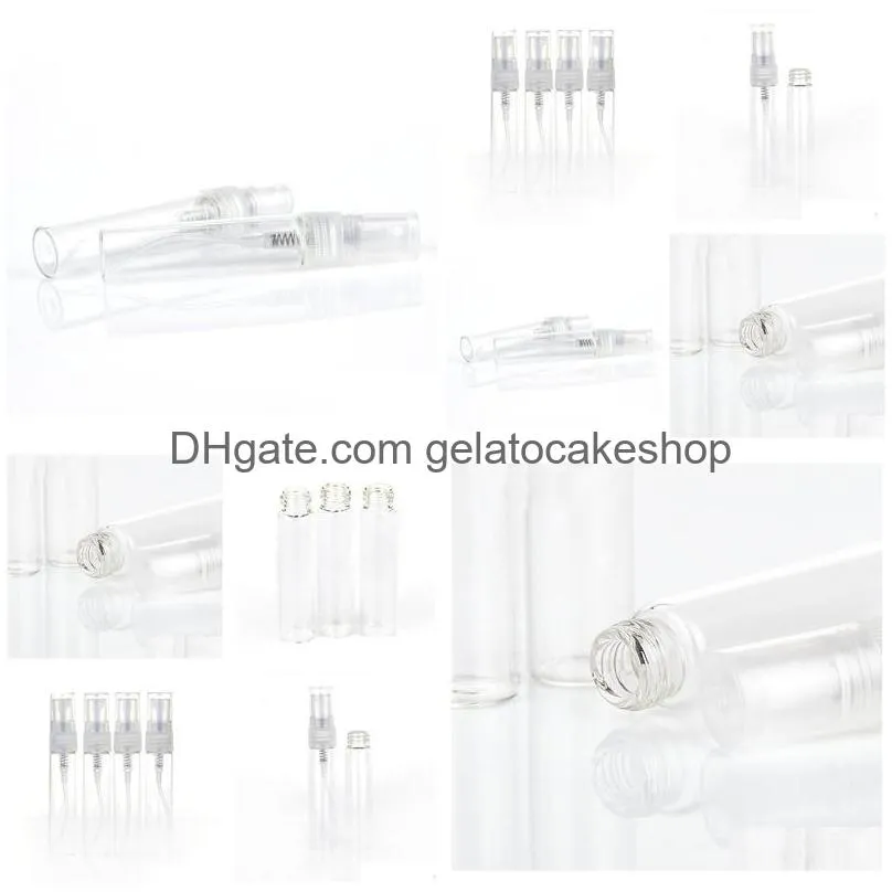  selling glass vial bottle 3ml small refillable  oil cosmetic perfume bottle with plastic caps in stock 3000pcs/lot