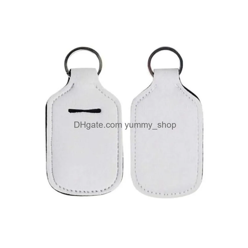 30ml sublimation blank neoprene perfume bottle holder blank hand sanitizer bottle set white perfume bottle holder keychain gift