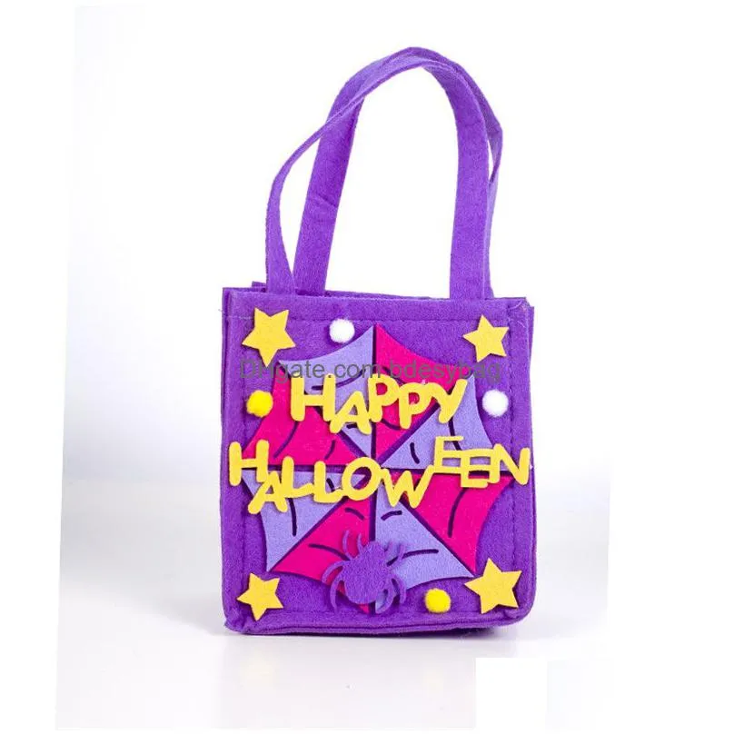 halloween candy bag nonwoven fabric portable handbags happy halloween basket treat or trick candy gift bags