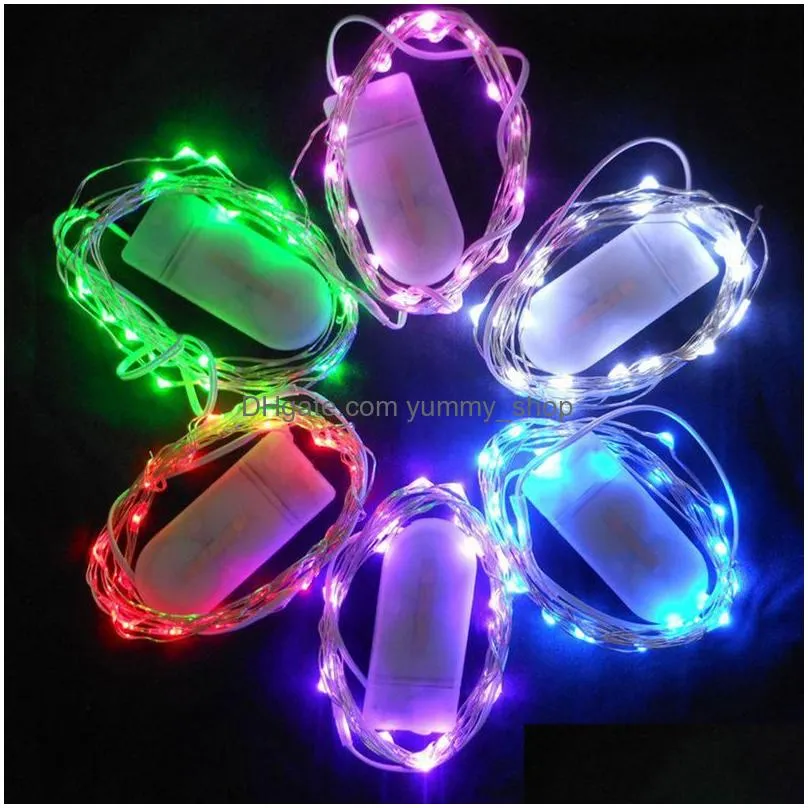 2m 20 led fairy lights string starry cr2032 button battery operated silver christmas halloween decoration wedding party light