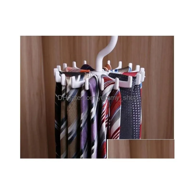 1300pcs tie rack belt holders tie racks organizer hanger closet 20 hooks rotating men neck ties housekeeping organization hangers