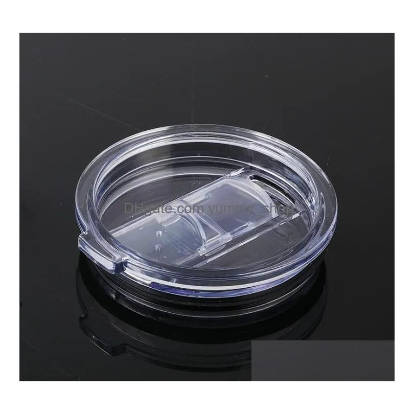500pcs transparent plastic cups lid drinkware lid sliding switch cover for 20 30 oz cars beer mugs splash spill proof