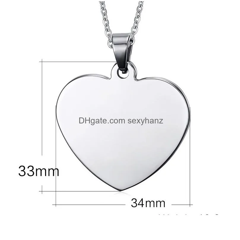 fashion stainless steel necklaces for women and men creative bone star heart shaped blank dog tag pendant necklace jewelry gifts