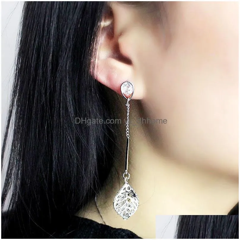  arrival geometric star leaf charm dangle earring for women long chain stud earring elegant jewelry gift 2019