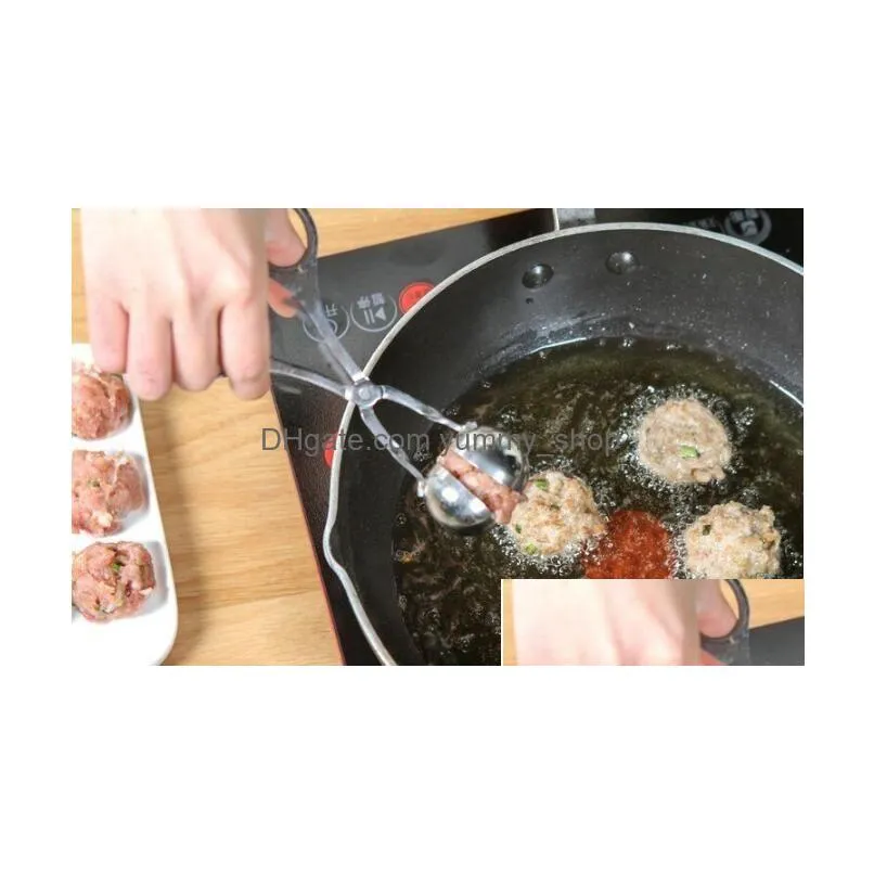 practical convenient meatball maker stainless steel stuffed meatball clip diy fish meat rice ball maker useful