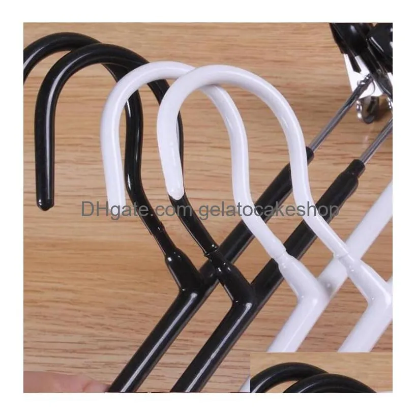 metal clothes hangers white black clip stand hanger pants skirt kid adult clothing antiskidding