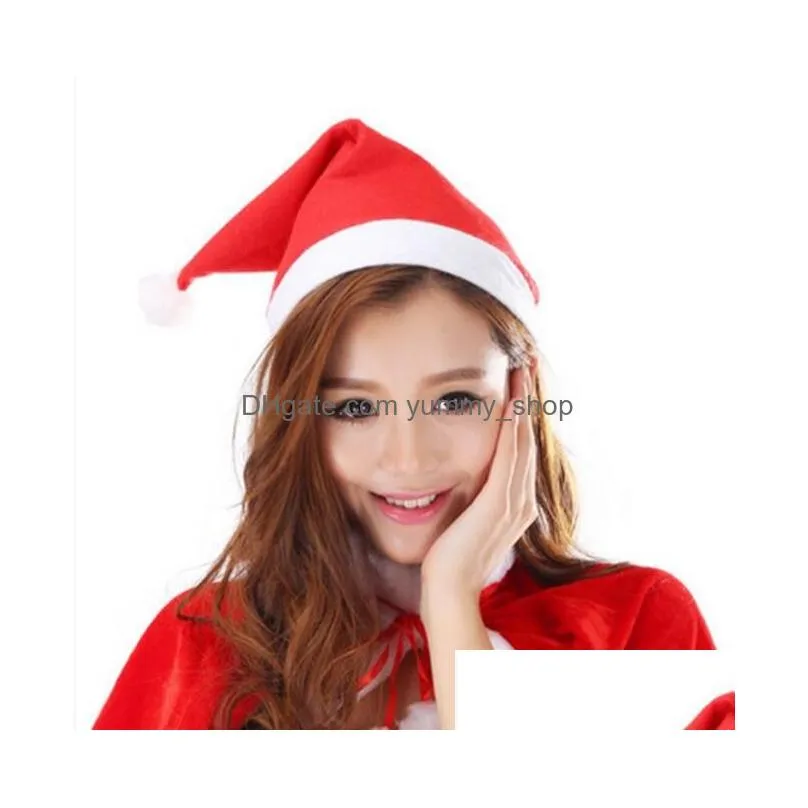 christmas santa claus hats red and white cap party hats for santa claus costume christmas decoration for kids adult christmas hat