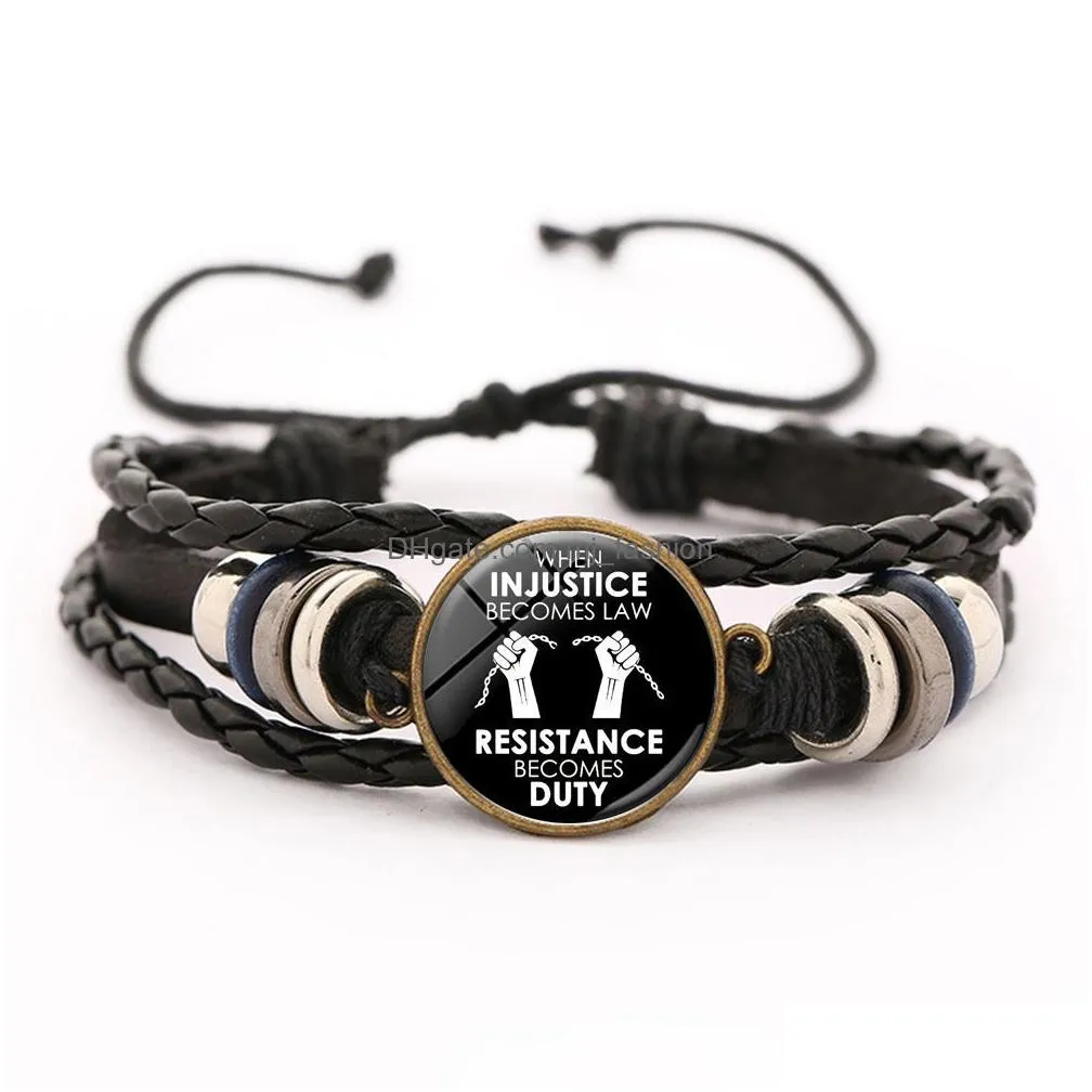 i cant breathe bracelet black lives matter pendant leather bracelet handmade string rope multilayer bracelet jewelry bangles for men