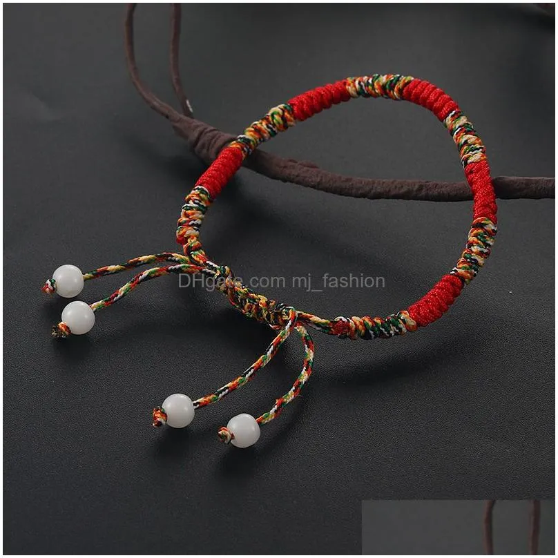 bohemian ethnic fashion braided bracelet for women men lucky red rope string handmade woven bracelet valentines day jewelry gift