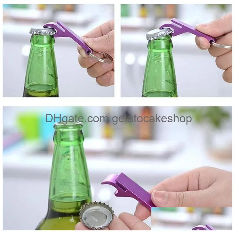 bottle opener aluminum chain keyring keychain beer wine claw bottle metal bar tools with keychain