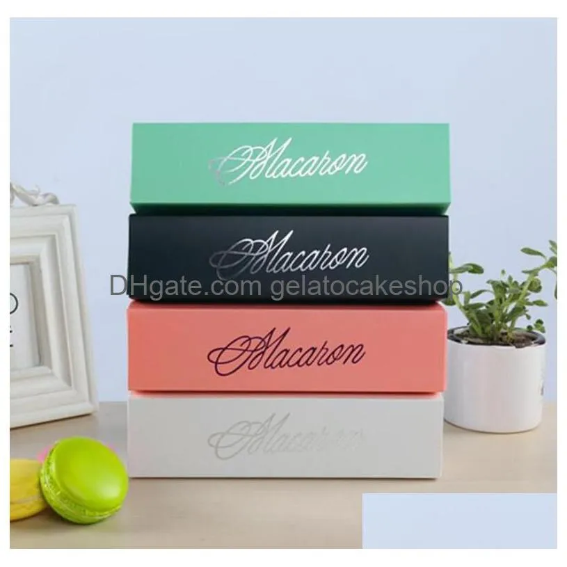 home made macaron black white pink green macaron box biscuit muffin box