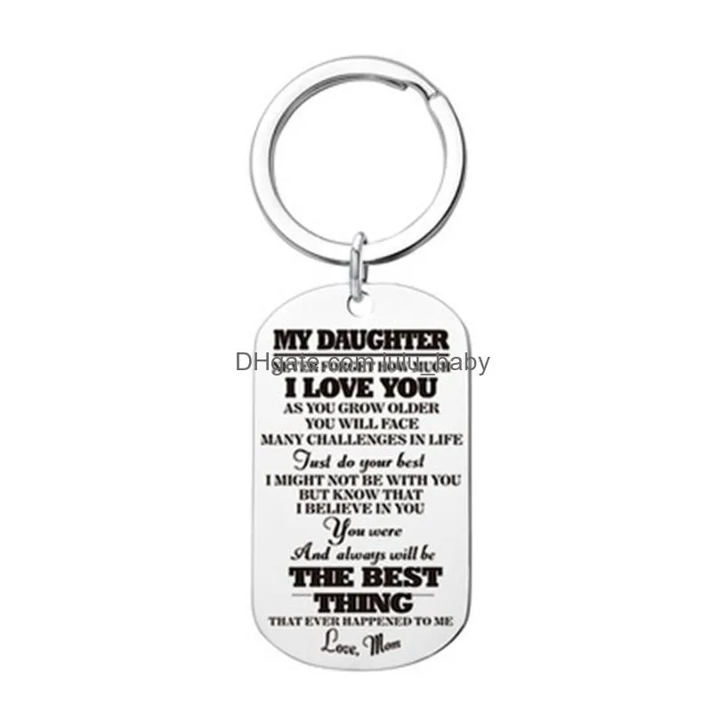 inspirational gift to son from momnever forget mother dad pendant necklace keyring sons birthday graduation gifts stainless steel keychain for teen boy