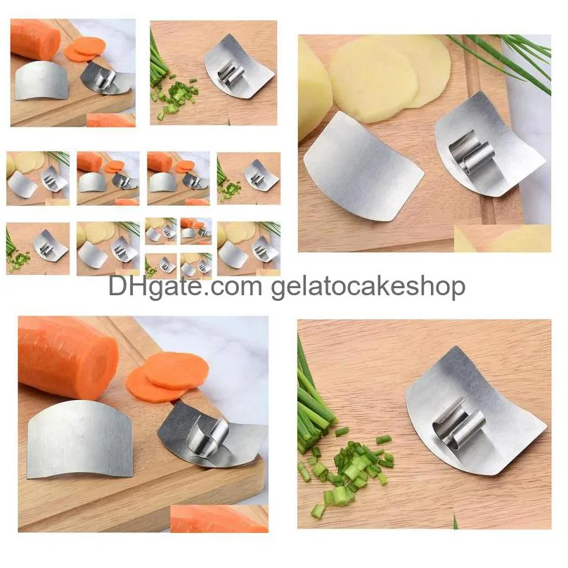 kitchen tool stainless steel knife finger fingers protector for cutting safe slice cooking fingers protection tools