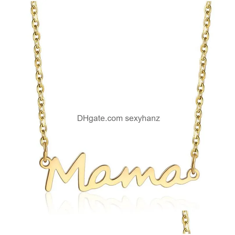2019 high quality stainless steel letter mama necklace mothers love pendant jewelry necklace for moms mothers day gifts
