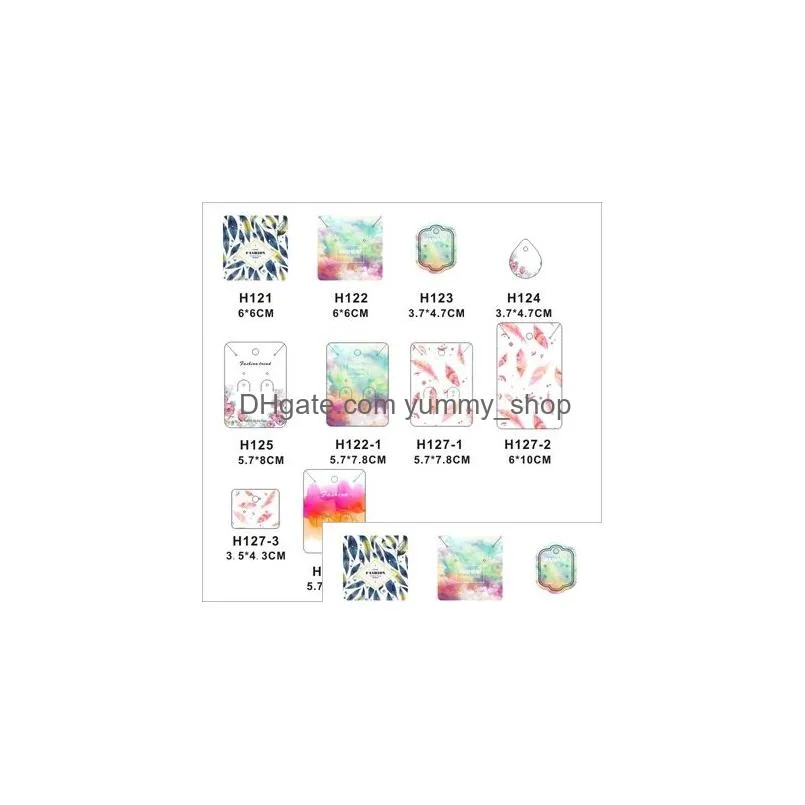 100 pcs /lot 4c printing jewelry set dispaly paper cards pretty design necklace earring hairpin brooch handmade jewelry packaging