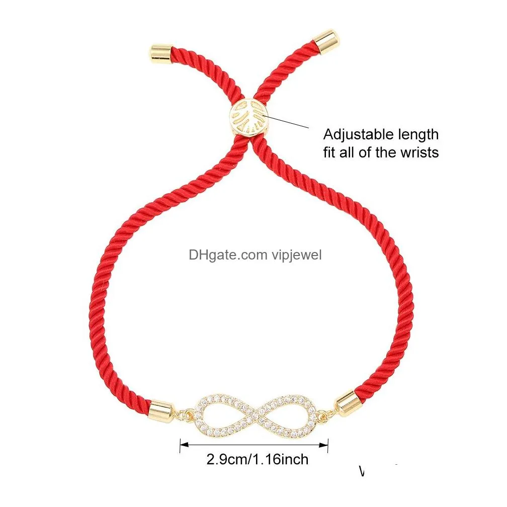 high quality copper inlaid zircon bracelet for women fashion designer infinite heart cross life of tree charm bracelets braided rope