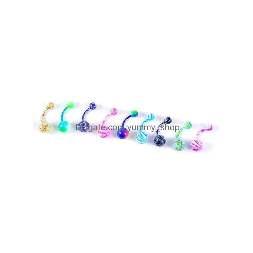 fashion 316 l surgical steel navel rings candy color belly button navel bar ring sexy body piercing jewelry