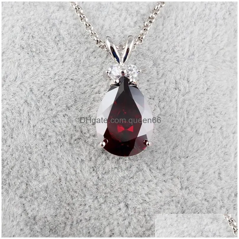 arrival cute rabbit cubic zirconia pendant necklace for women crystal teardrop silver chain necklace fashion wedding jewelry