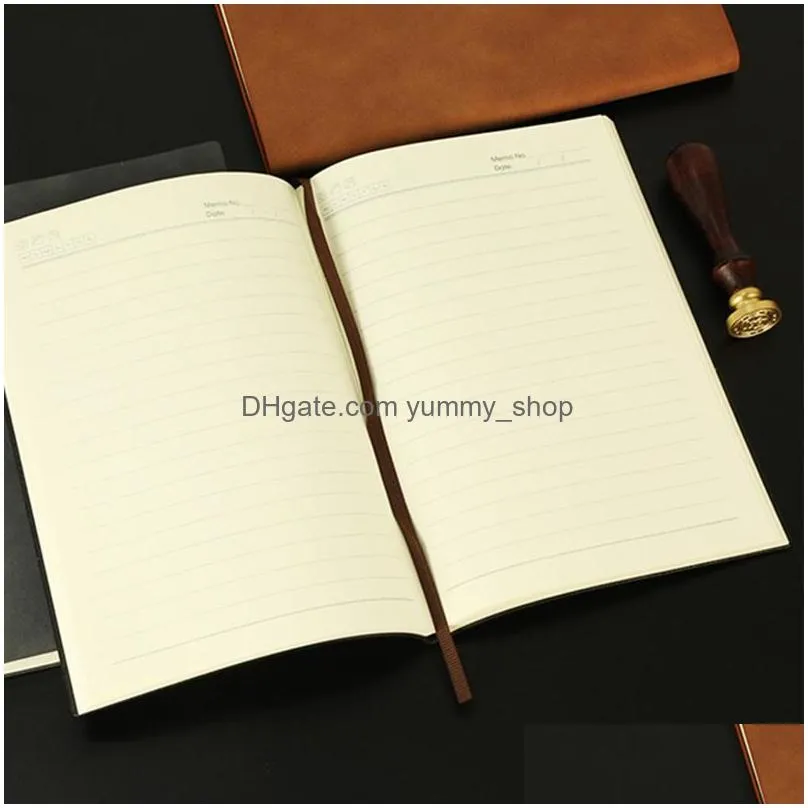 a5 colorful notebooks thickened business notepads customized hand ledger student stationery writing notebook pu leather page dividers printed