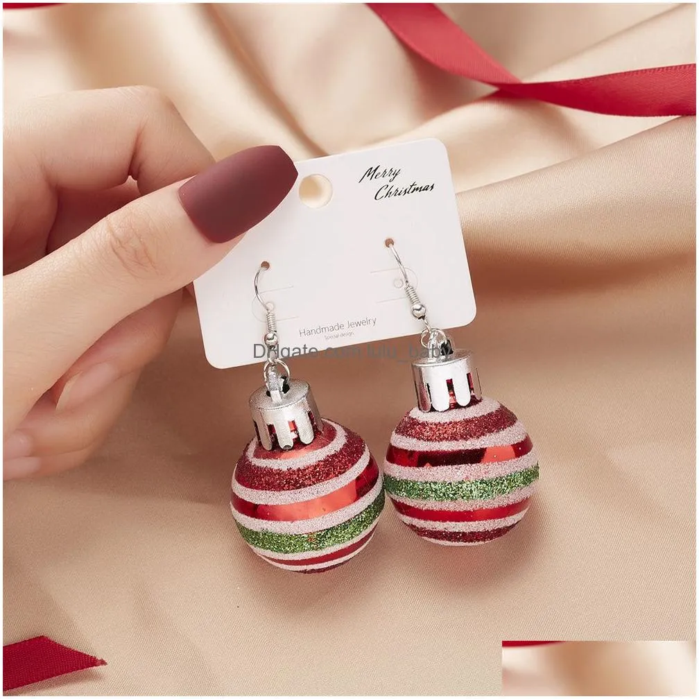 2021 fashion earrings creative snowflake resin star hook earring for women christmas gift colorful ball dangle ear jewelry gifts