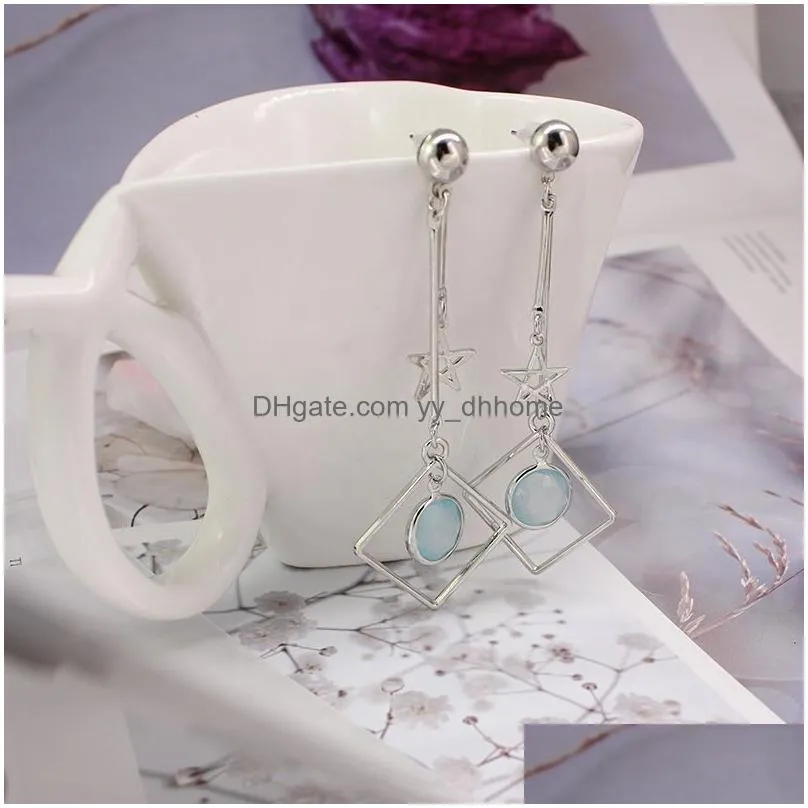  arrival geometric star leaf charm dangle earring for women long chain stud earring elegant jewelry gift 2019