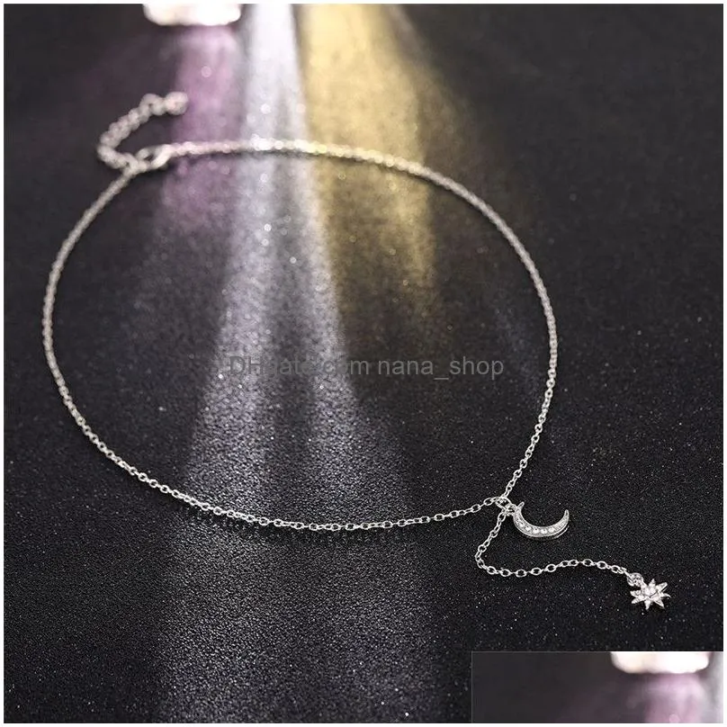 fashion moon star crystal necklace vintage multi layer ladies sun pendant necklace bohemian wholesale gold chains collares party