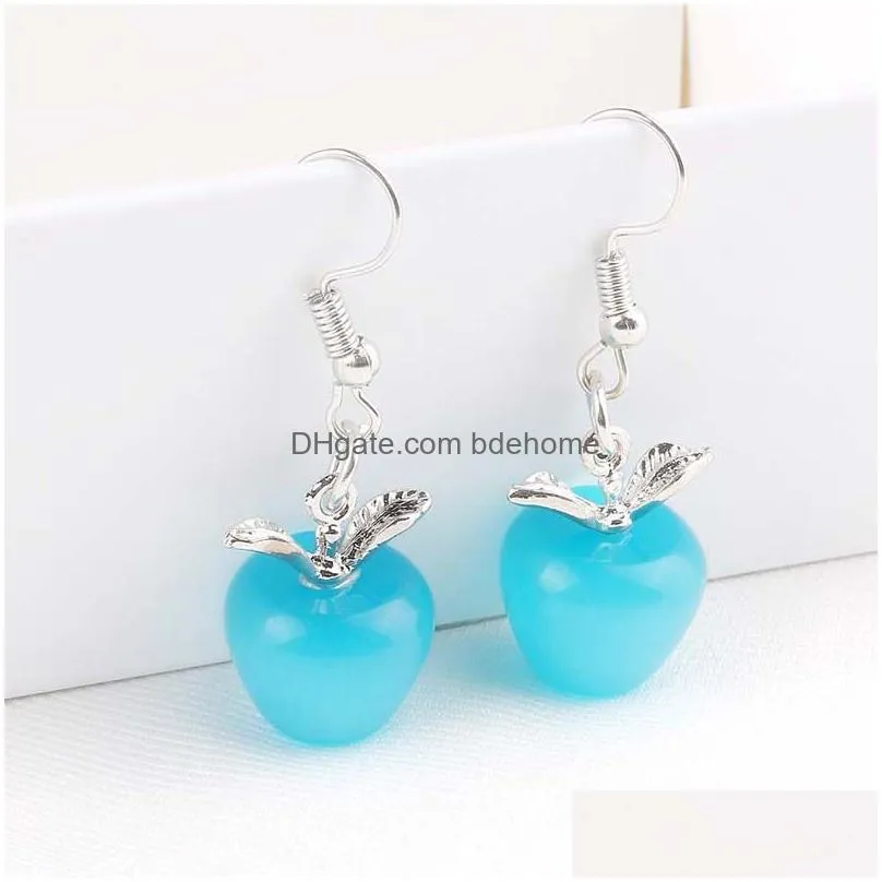 2019 lovely pink opal  crystal dangle earrings for women girls fashion 6 color silver plating hook earing jewelry gift