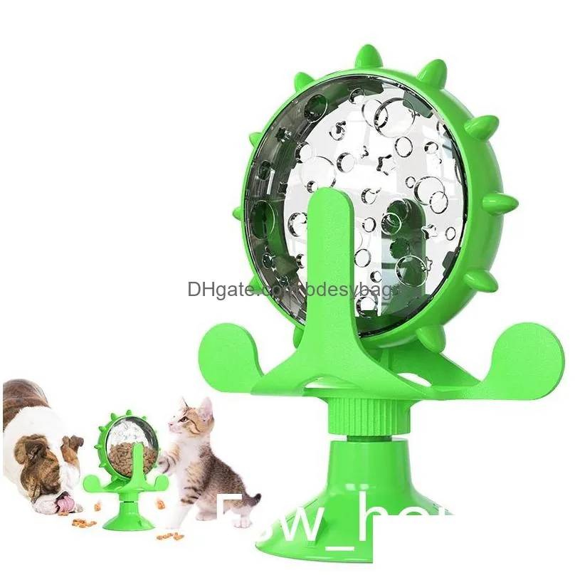 turntable interactive pets slow feeder cat puppy windmill educational feeding toys