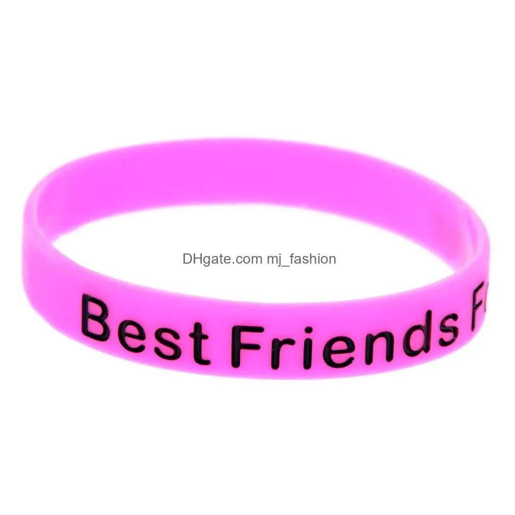 silicone bracelets words best friends forever gym fitness power bands energy bangles women men sports wristbands bff memorial