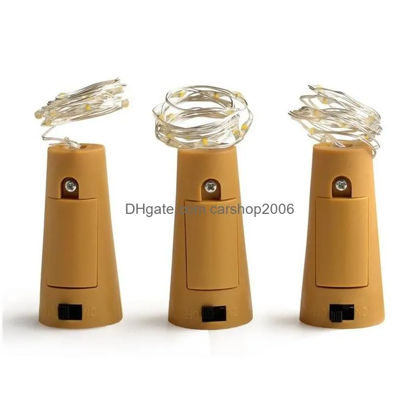 2m 20led string lights cork shaped bottle stopper glass wine bottle cork with led lamp copper wire string lights for party wedding