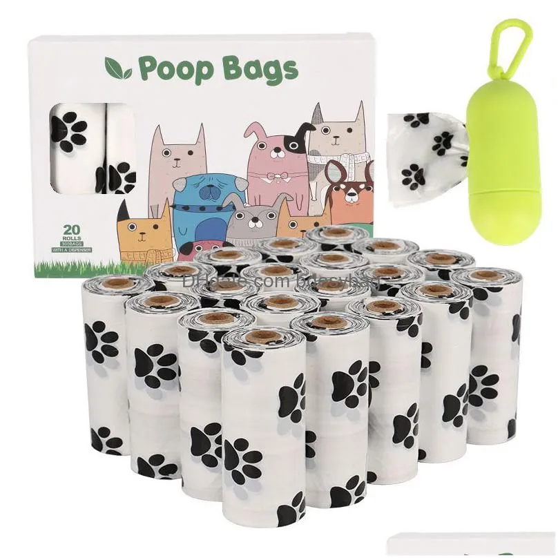 biodegradable dog waste bag 20 rolls pets dogs poop bags with dispenser