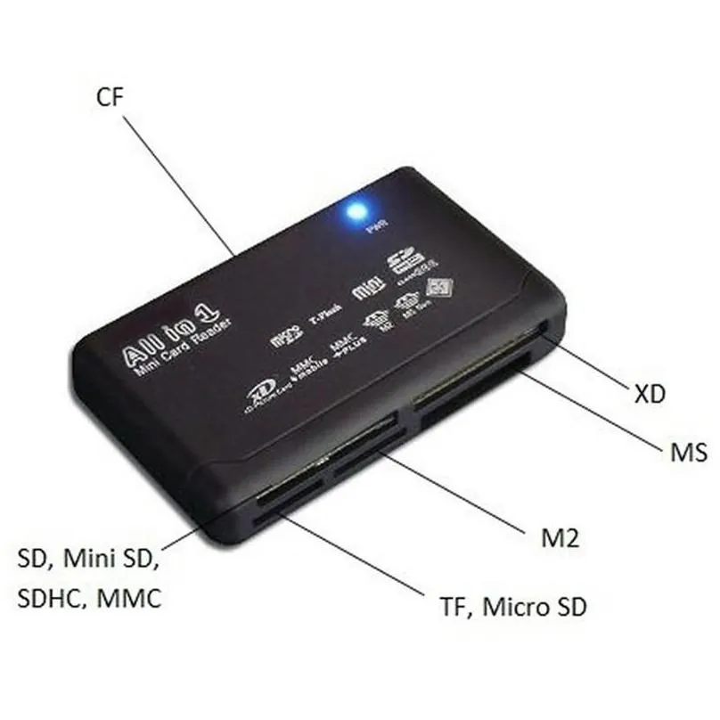 allin1 portable all in one mini card reader multi in 1 usb 2.0 memory card reader dhs factory direct