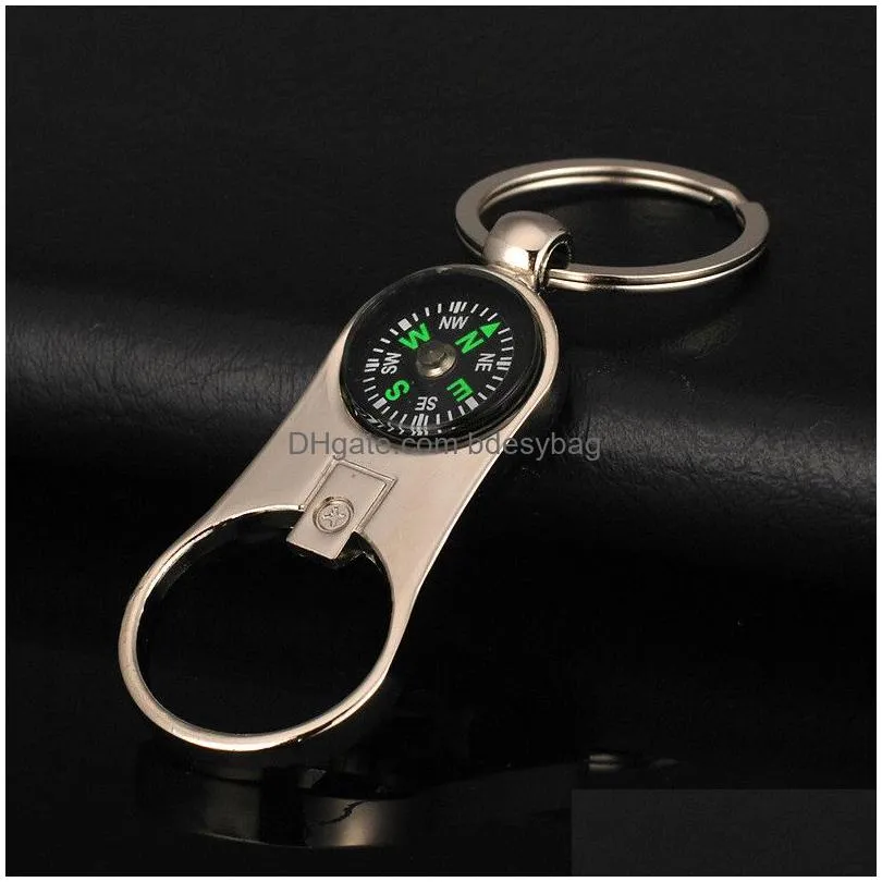 compass key ring outdoor compass bottle opener multifunctional zinc alloy keyring camping hiking mini compass gifts